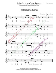 Click to Enlarge: "Telephone Song," Pitch Number Format
