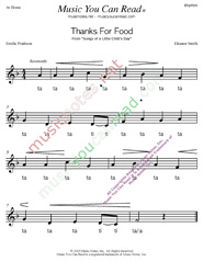 Click to Enlarge: "Thanks for Food" Rhythm Format