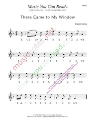 Click to enlarge: "There Came to My Window" Beats Format