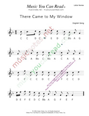 Click to Enlarge: "There Came to My Window" Letter Names Format