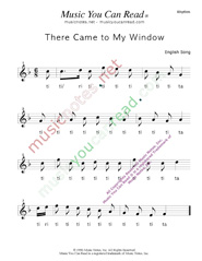 Click to Enlarge: "There Came to My Window" Rhythm Format