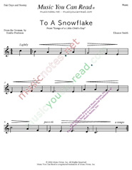 "To a Snowflake" Music Format