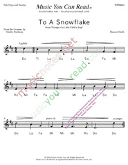Click to Enlarge: "To a Snowflake" Solfeggio Format