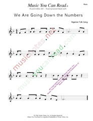 "We Are Going Down the Numbers" Music Format