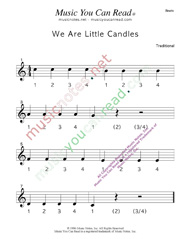 Click to enlarge: "We Are Little Candles" Beats Format