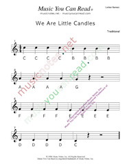 Click to Enlarge: "We Are Little Candles" Letter Names Format