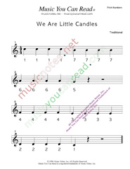 Click to Enlarge: "We Are Little Candles" Pitch Number Format