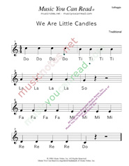 Click to Enlarge: "We Are Little Candles" Solfeggio Format