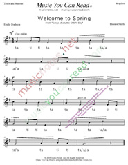 Click to Enlarge: "Welcome to Spring" Rhythm Format