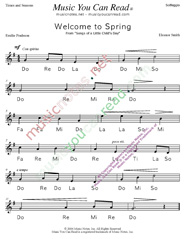 Click to Enlarge: "Welcome to Spring" Solfeggio Format