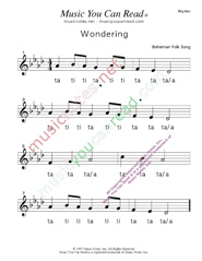 Click to Enlarge: "Wondering" Rhythm Format