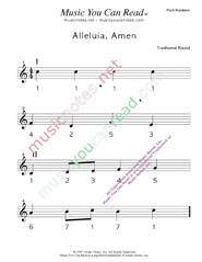 Click to Enlarge: "Alleluia, Amen" Pitch Number Format
