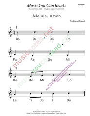 Click to Enlarge: "Alleluia, Amen" Solfeggio Format