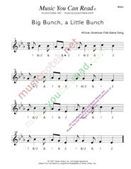 Click to enlarge: "Big Bunch, A Little Bunch" Beats Format