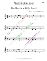 "Big Bunch, A Little Bunch" Music Format