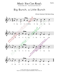 Click to Enlarge: "Big Bunch, A Little Bunch" Rhythm Format