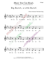 Click to Enlarge: "Big Bunch, A Little Bunch" Solfeggio Format
