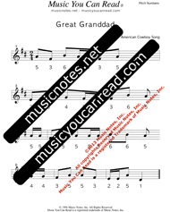 Click to Enlarge: "Great Grandad" Pitch Number Format