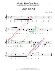 Click to Enlarge: "Our Band" Letter Names Format