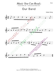 "Our Band" Music Format