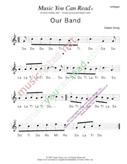 Click to Enlarge: "Our Band" Solfeggio Format
