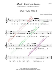 Click to Enlarge: "Over My Haed" Rhythm Format