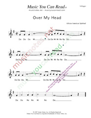 Click to Enlarge: "Over My Haed" Solfeggio Format