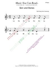 Click to Enlarge: "Skin and Bones" Solfeggio Format