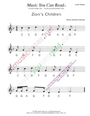 Click to Enlarge: "Zion's Children" Letter Names Format