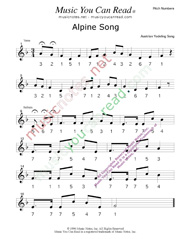 Click to Enlarge: "Alpine Song" Pitch Number Format
