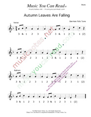 Click to enlarge: "Autumn Leaves Are Falling" Beats Format