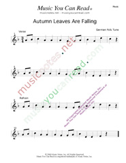 "Autumn Leaves Are Falling" Music Format