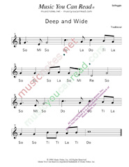 Click to Enlarge: "Deep and Wide" Solfeggio Format