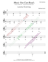 Click to Enlarge: "Lovely Evening" Pitch Number Format