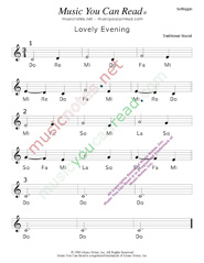 Click to Enlarge: "Lovely Evening" Solfeggio Format
