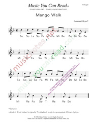 Click to Enlarge: "Mango Walk" Solfeggio Format
