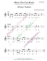 Click to Enlarge: "Mister Rabbit" Letter Names Format