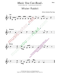 "Mister Rabbit" Music Format