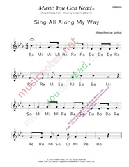 Click to Enlarge: "Sing All Along the Way" Solfeggio Format