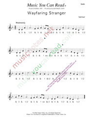 Click to enlarge: "Wayfaring Stranger" Beats Format