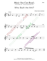 "Who Buil the Ark?," Music Format