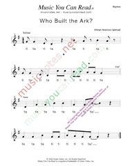 Click to Enlarge: "Who Buil the Ark?," Rhythm Format