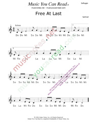 Click to Enlarge: "Free at Last," Solfeggio Format