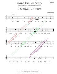 Click to Enlarge: "Goodbye Old Paint," Rhythm Format