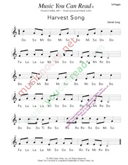 Click to Enlarge: "Harvest Song," Solfeggio Format