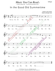Click to Enlarge: "In the Good Old Summertime," Solfeggio Format