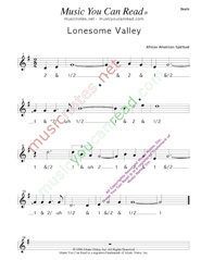 Click to enlarge: "Lonesome Valley," Beats Format