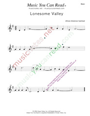 "Lonesome Valley," Music Format