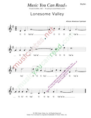 Click to Enlarge: "Lonesome Valley," Rhythm Format