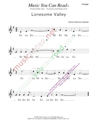 Click to Enlarge: "Lonesome Valley," Solfeggio Format